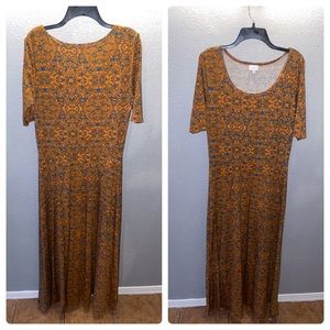 Lula Roe Orange & Blue Maxi